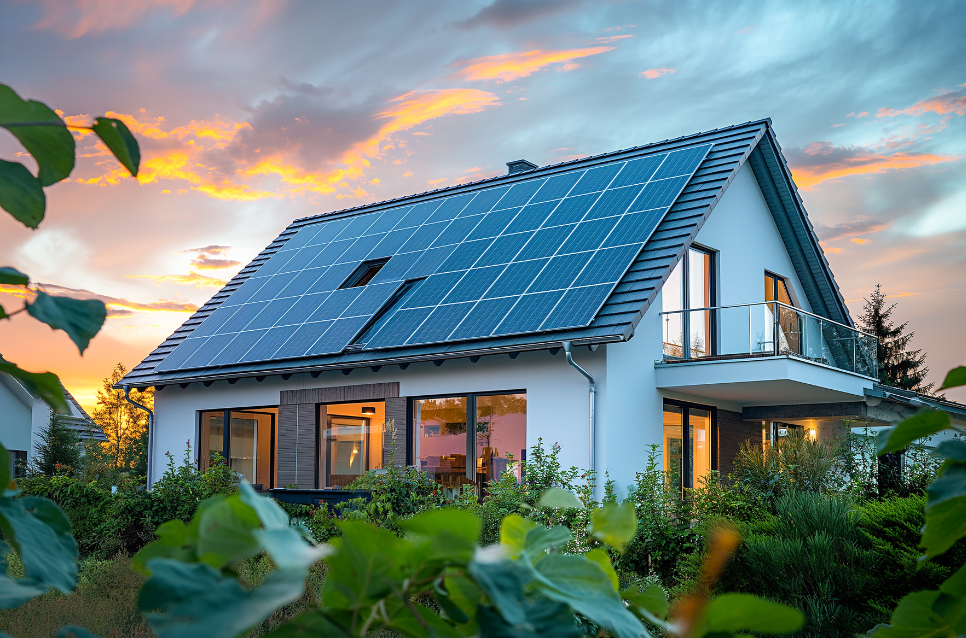 casa con impianto fotovoltaico privato